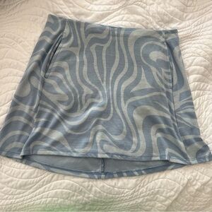 altar'd state blue wavy mini skirt with pockets